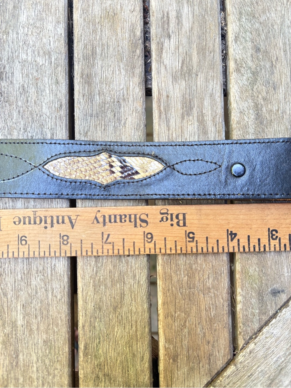 Vintage Leather python Belt - Picture 7 of 8